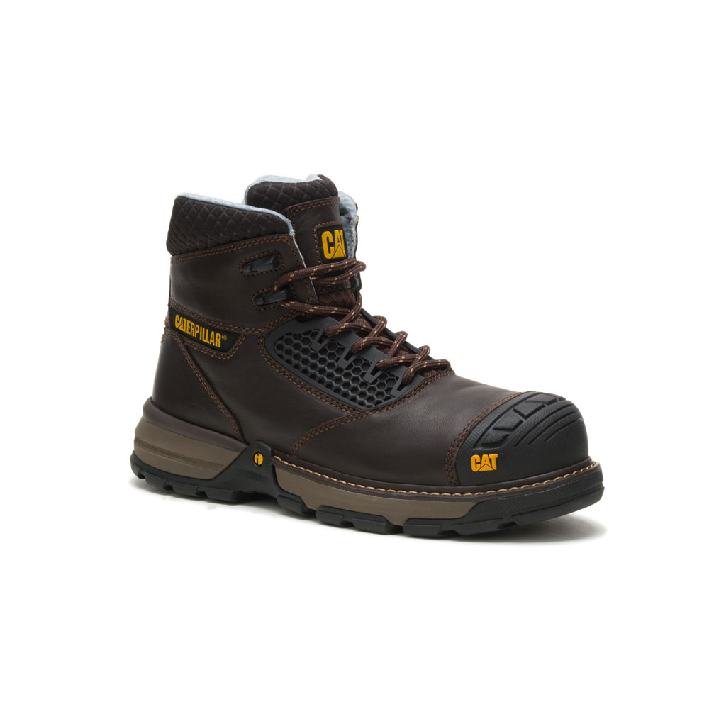 Caterpillar Excavator Superlite Cool Cct / Astm/Comp Toe - Mens Safety Boots - Dark Brown - NZ (801KJWXHT)